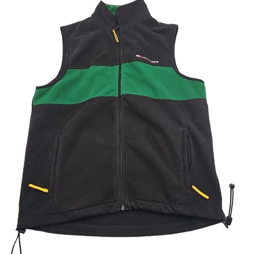 Tommy Hilfiger Men's Fleece Vest Size Small Green Navy